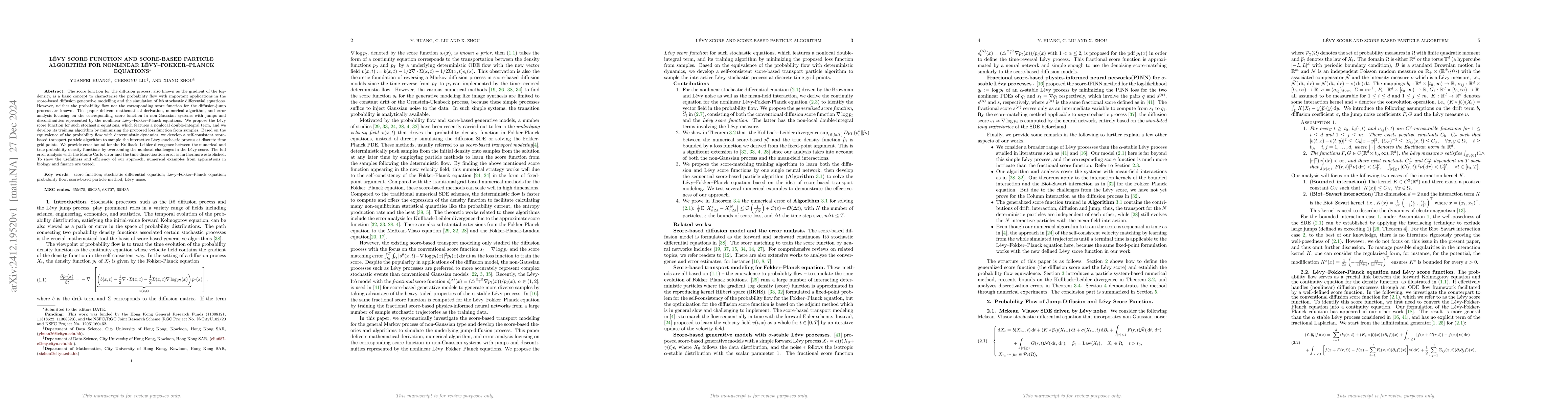 Thumbnail for Lévy Score Function and Score-Based Particle Algorithm for Nonlinear
  Lévy--Fokker--Planck Equations