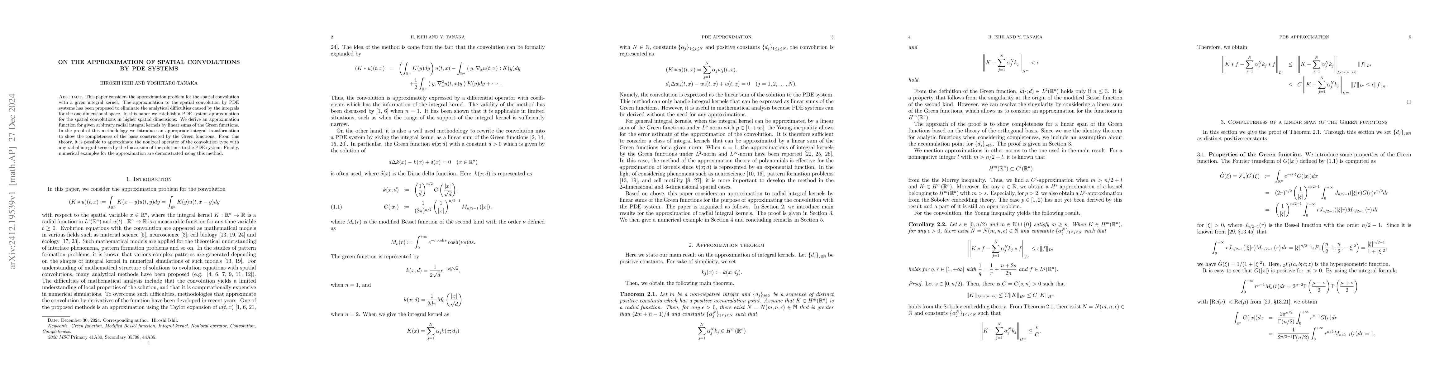 Thumbnail for On the approximation of spatial convolutions by PDE systems