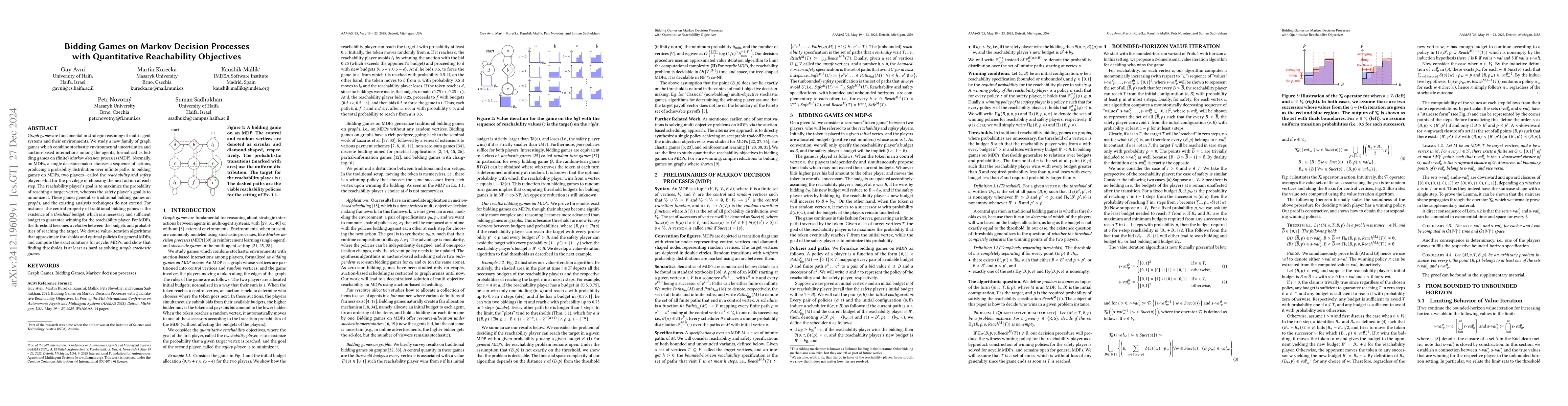 Thumbnail for Bidding Games on Markov Decision Processes with Quantitative
  Reachability Objectives