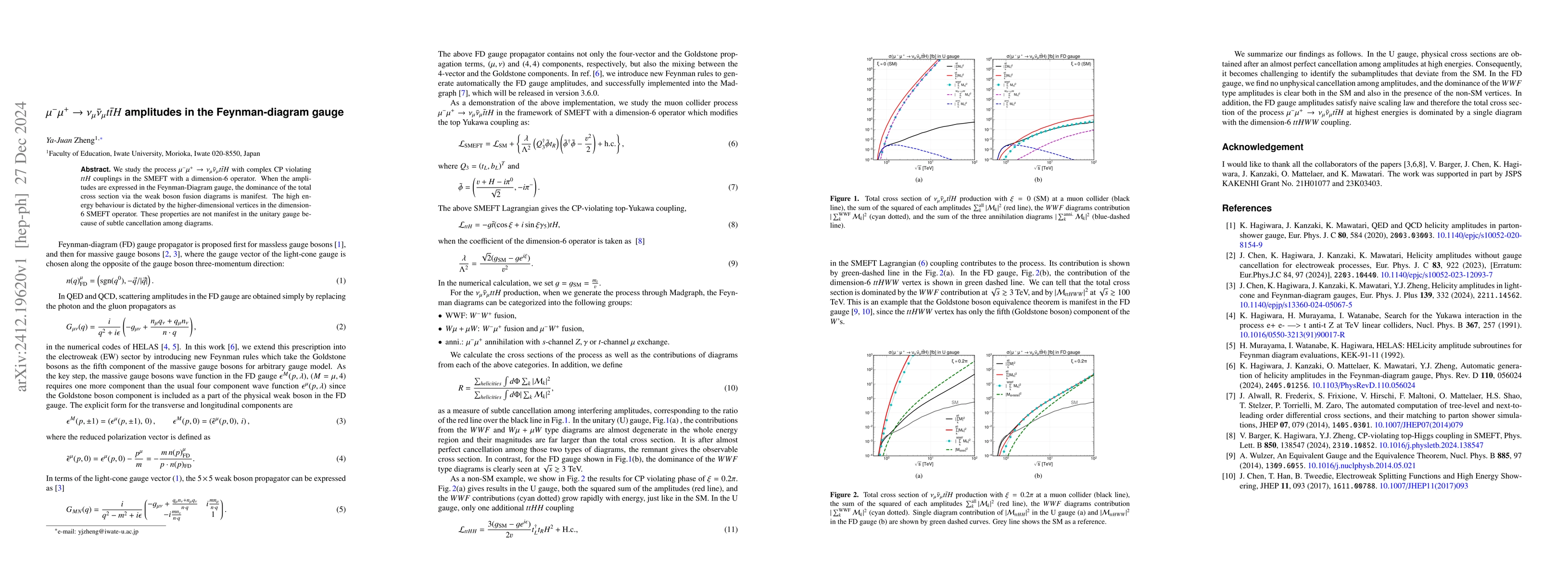 Thumbnail for $μ^-μ^+\to {ν_μ}\barν_μt\bar{t}H$ amplitudes in the
  Feynman-diagram gauge