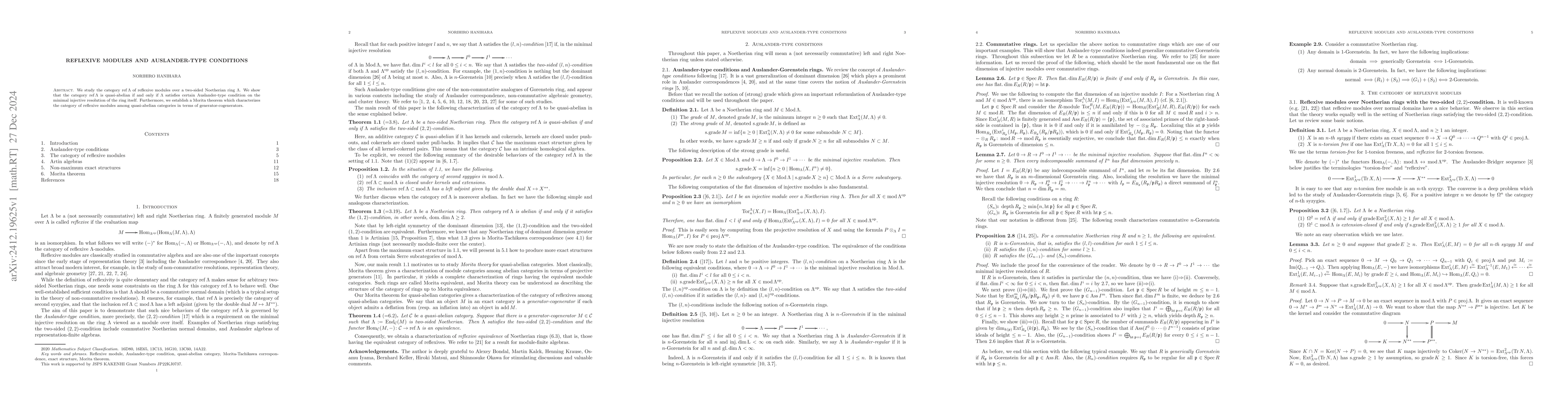 Thumbnail for Reflexive modules and Auslander-type conditions