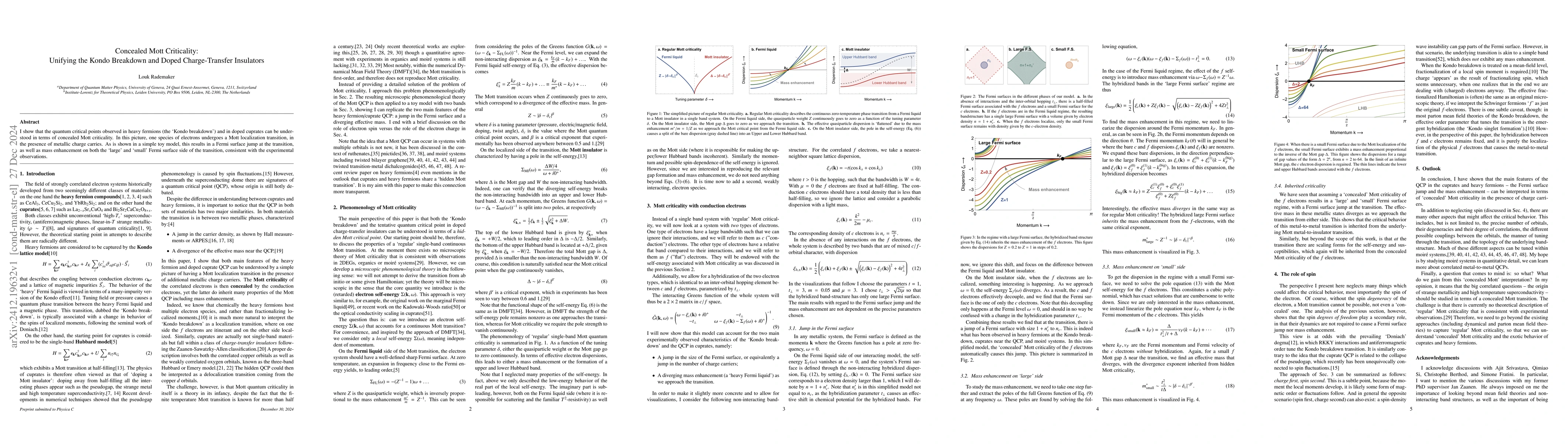 Thumbnail for Concealed Mott Criticality: Unifying the Kondo Breakdown and Doped
  Charge-Transfer Insulators