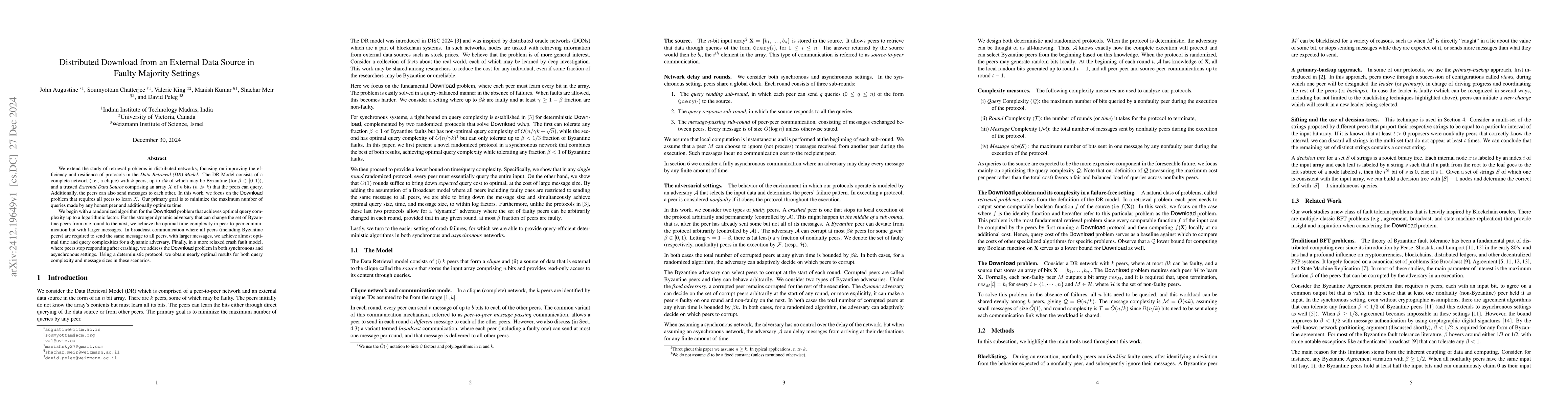 Thumbnail for Distributed Download from an External Data Source in Faulty Majority
  Settings