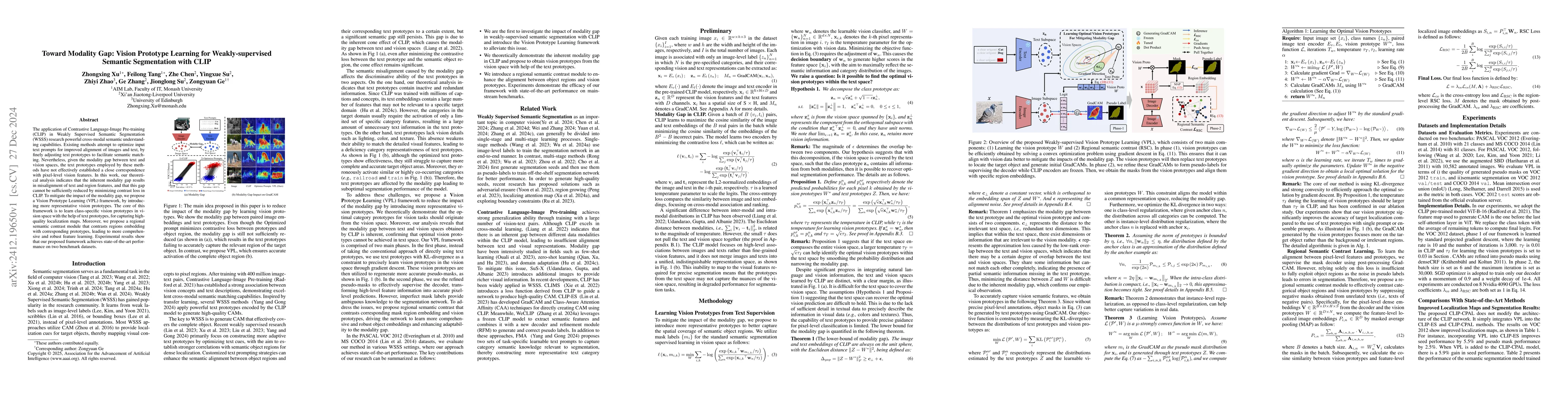 Thumbnail for Toward Modality Gap: Vision Prototype Learning for Weakly-supervised
  Semantic Segmentation with CLIP