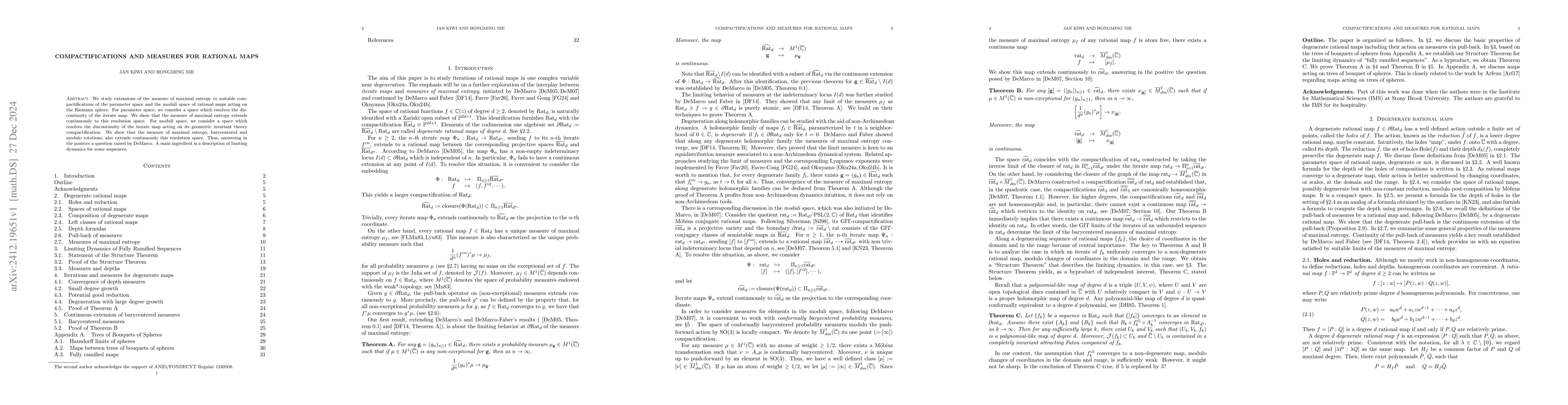 Thumbnail for Compactifications and measures for rational maps
