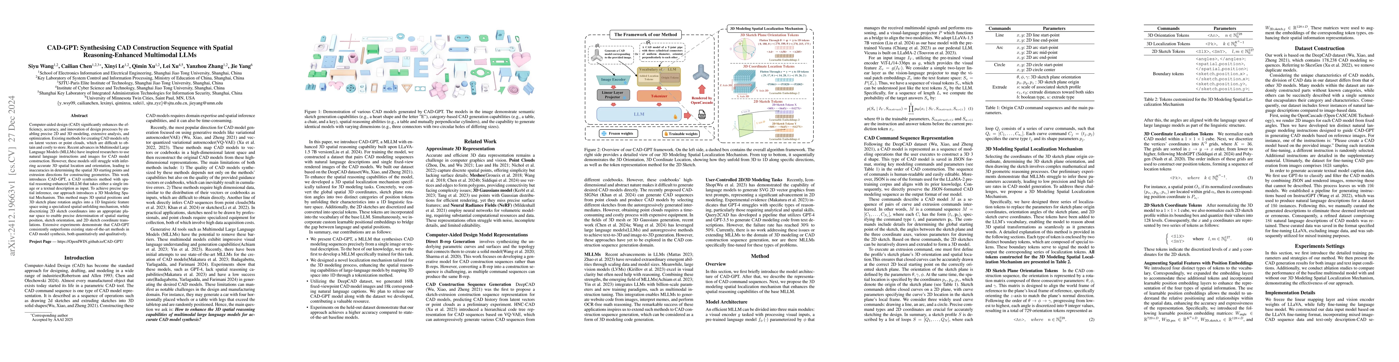 Thumbnail for CAD-GPT: Synthesising CAD Construction Sequence with Spatial
  Reasoning-Enhanced Multimodal LLMs