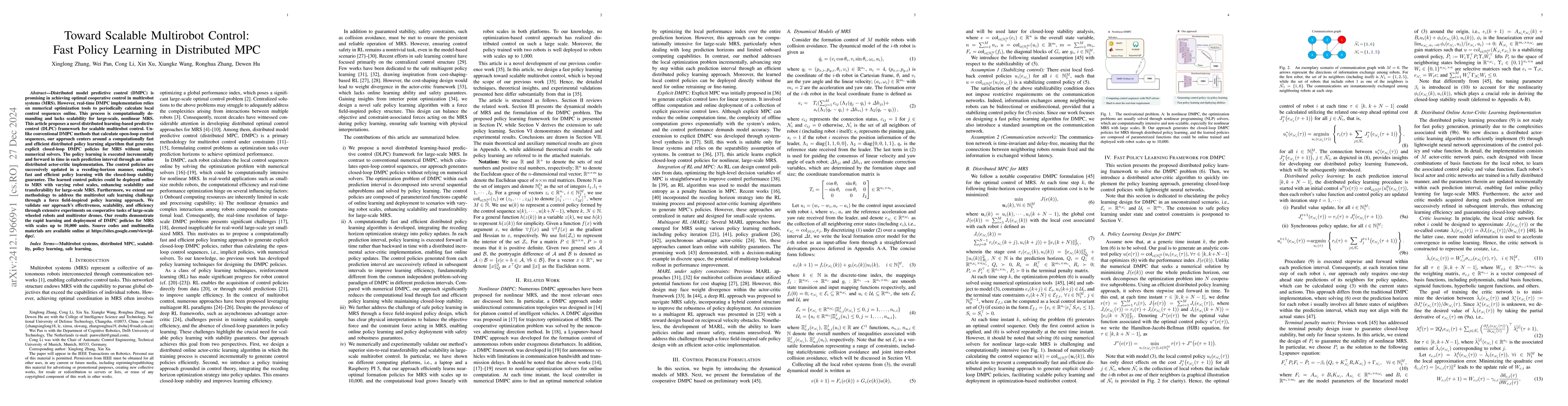 Thumbnail for Toward Scalable Multirobot Control: Fast Policy Learning in Distributed
  MPC