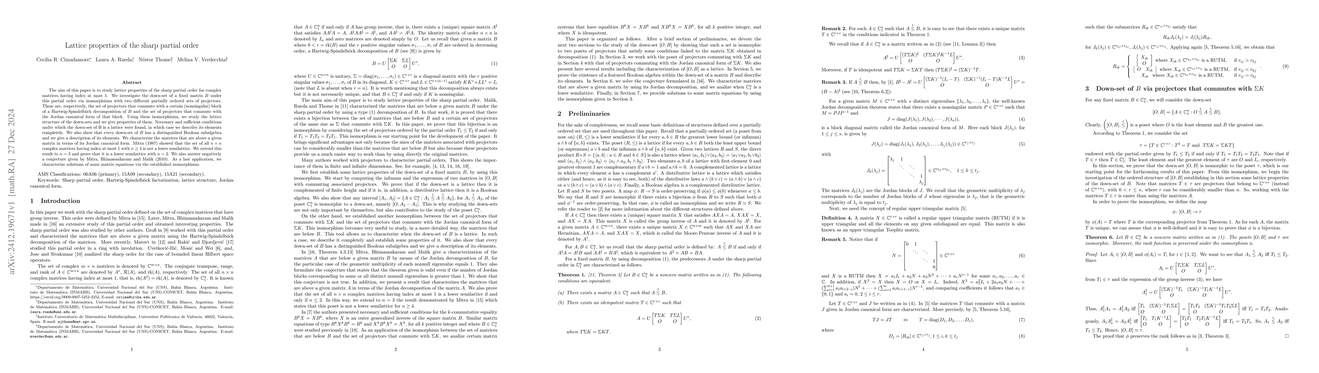 Thumbnail for Lattice properties of the sharp partial order