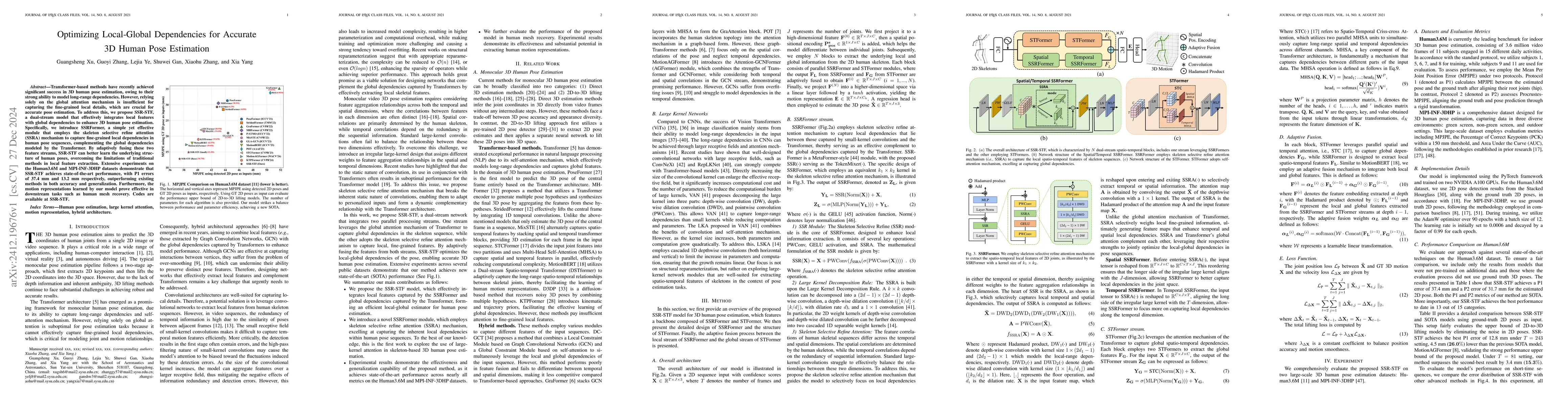Thumbnail for Optimizing Local-Global Dependencies for Accurate 3D Human Pose
  Estimation