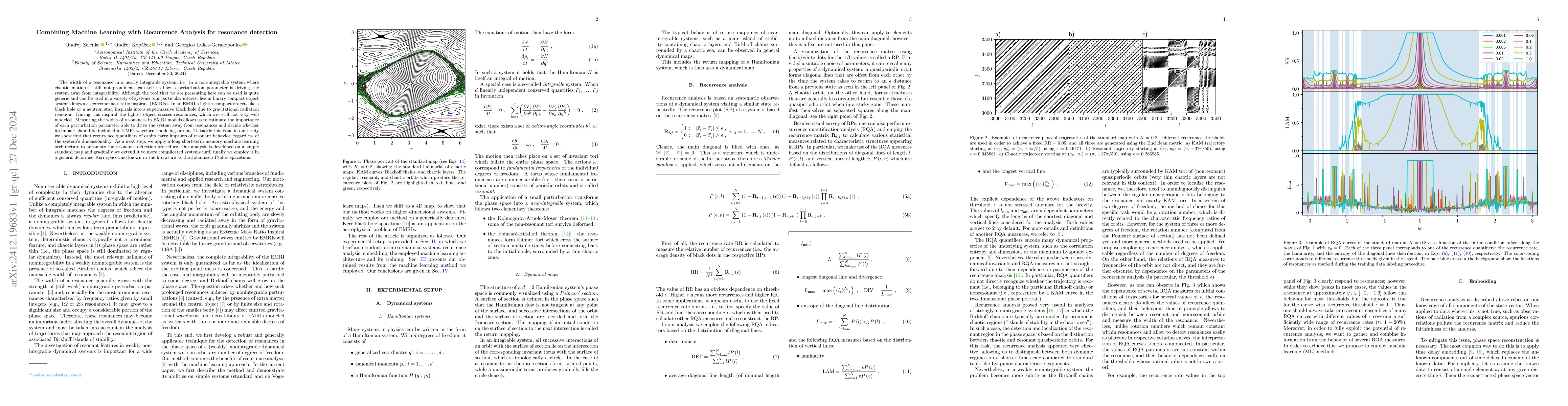 Thumbnail for Combining Machine Learning with Recurrence Analysis for resonance
  detection