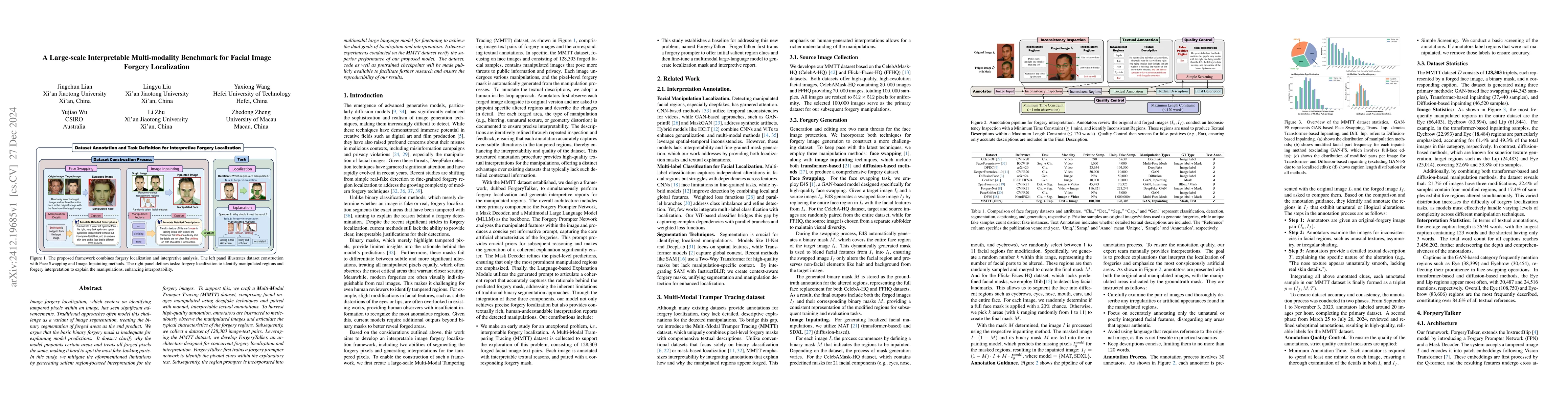 Thumbnail for A Large-scale Interpretable Multi-modality Benchmark for Facial Image
  Forgery Localization