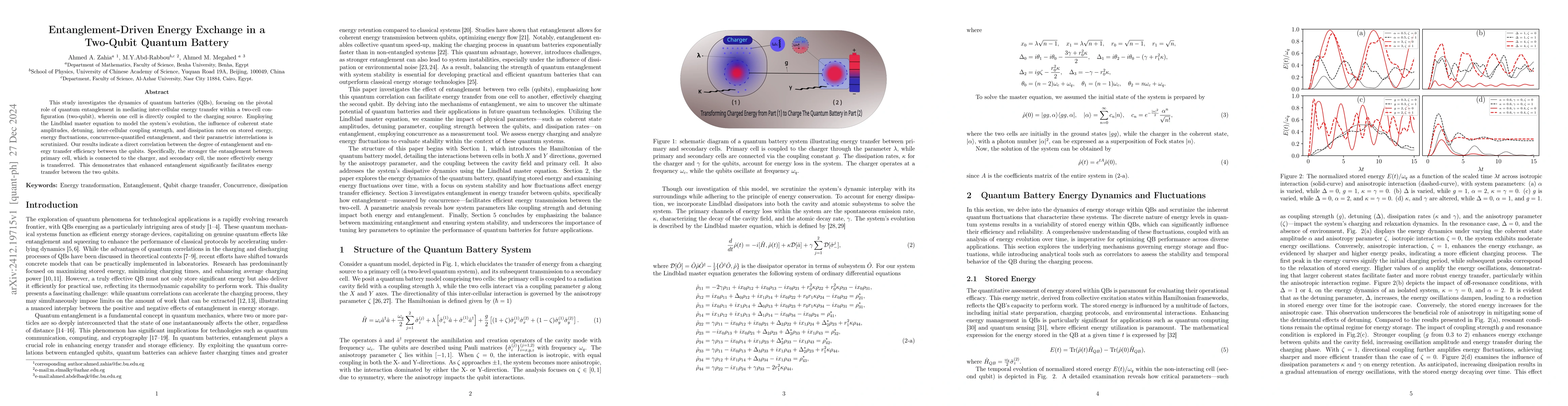 Thumbnail for Entanglement-Driven Energy Exchange in a Two-Qubit Quantum Battery