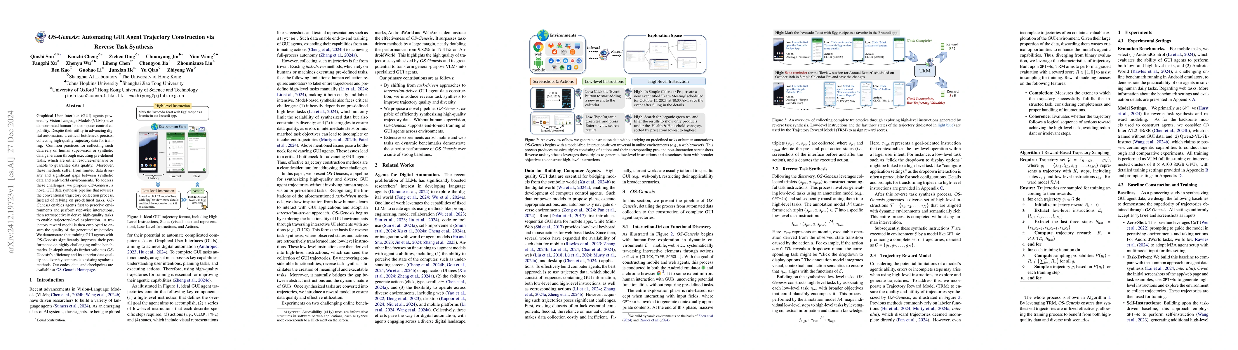 Thumbnail for OS-Genesis: Automating GUI Agent Trajectory Construction via Reverse
  Task Synthesis
