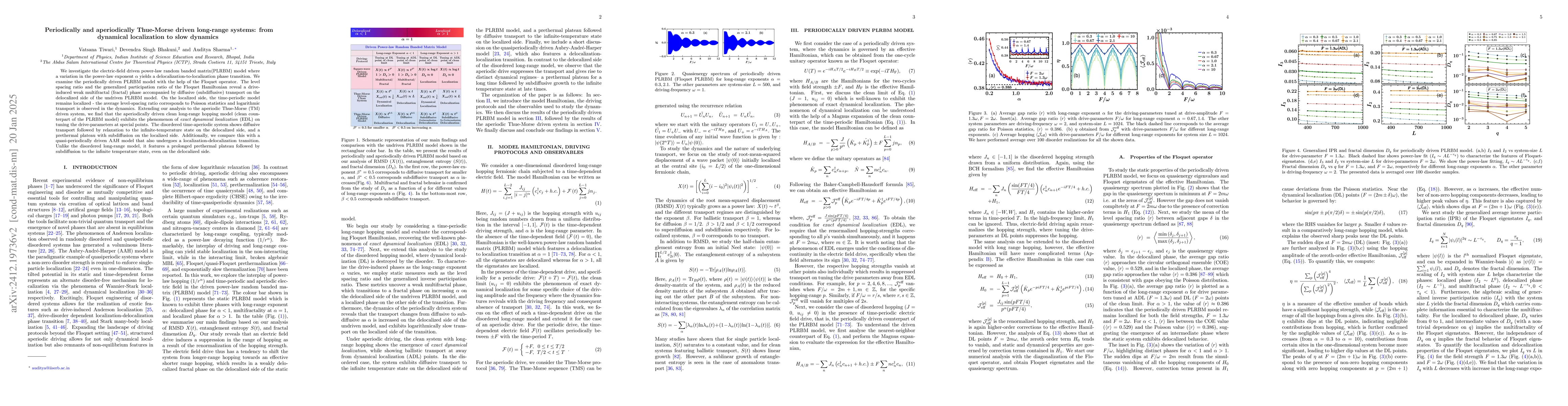 Thumbnail for Periodically and aperiodically Thue-Morse driven long-range systems:
  from dynamical localization to slow dynamics