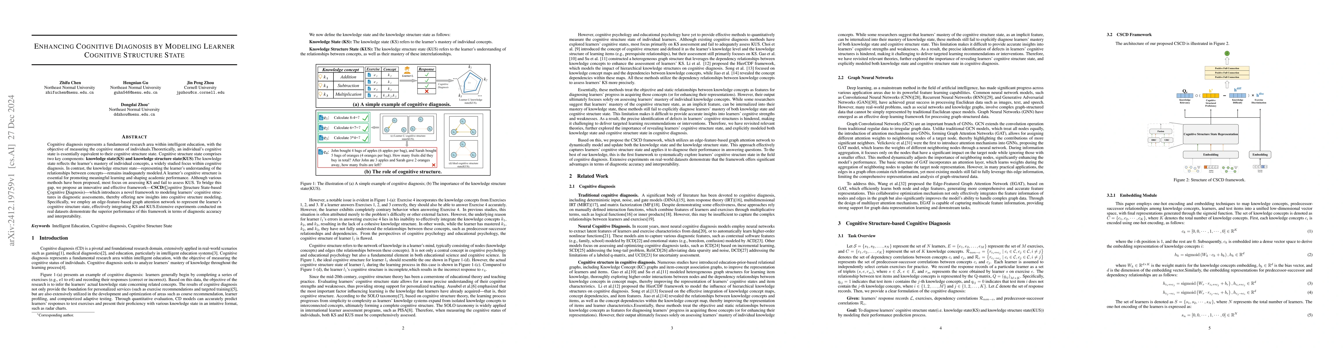 Thumbnail for Enhancing Cognitive Diagnosis by Modeling Learner Cognitive Structure
  State