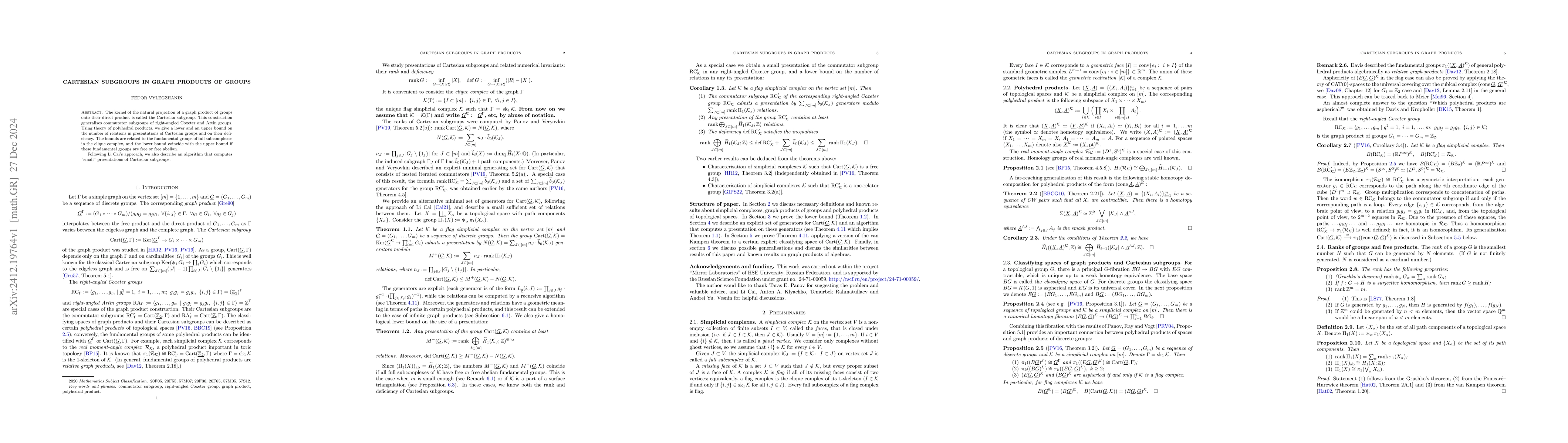 Thumbnail for Cartesian subgroups in graph products of groups