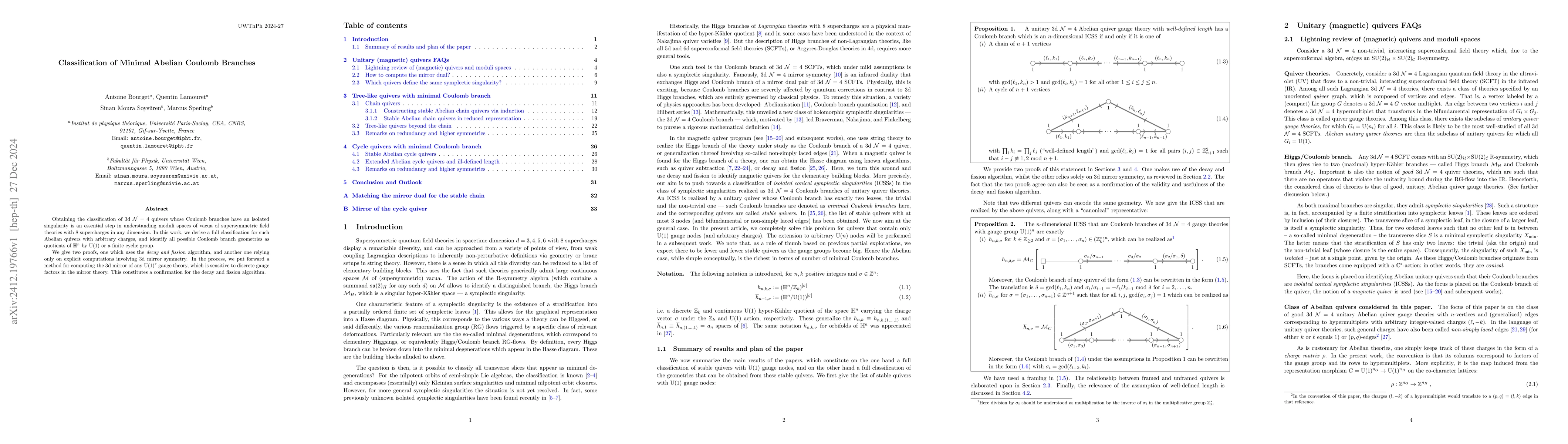 Thumbnail for Classification of Minimal Abelian Coulomb Branches