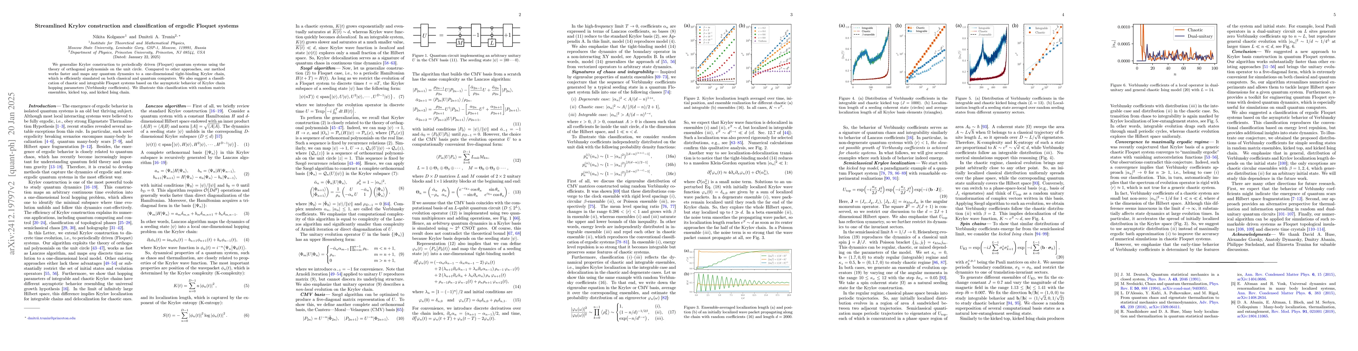 Thumbnail for Streamlined Krylov construction and classification of ergodic Floquet
  systems