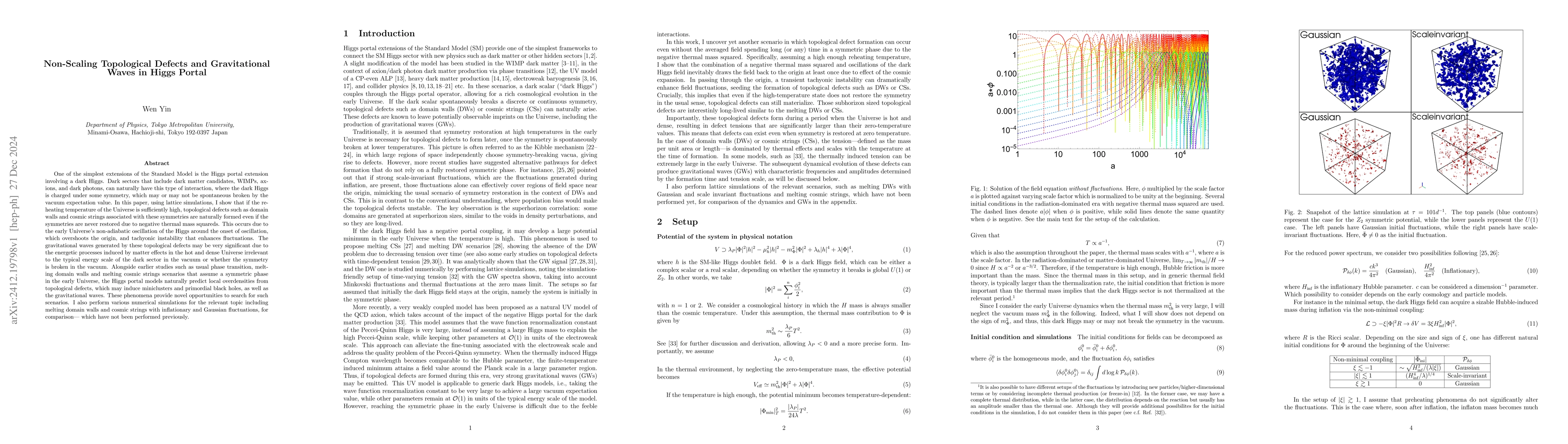 Thumbnail for Non-Scaling Topological Defects and Gravitational Waves in Higgs Portal