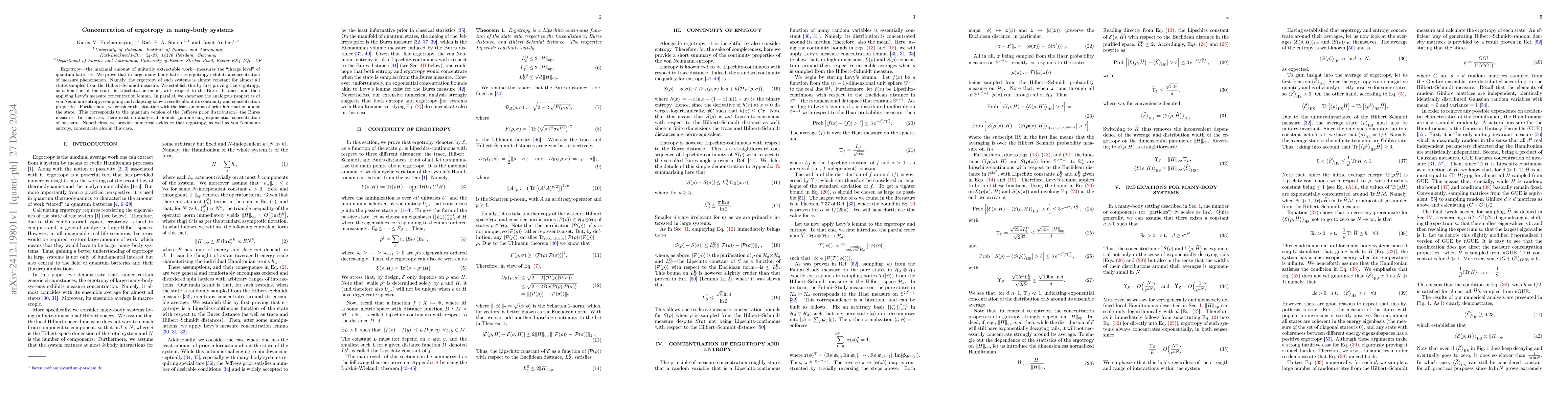 Thumbnail for Concentration of ergotropy in many-body systems