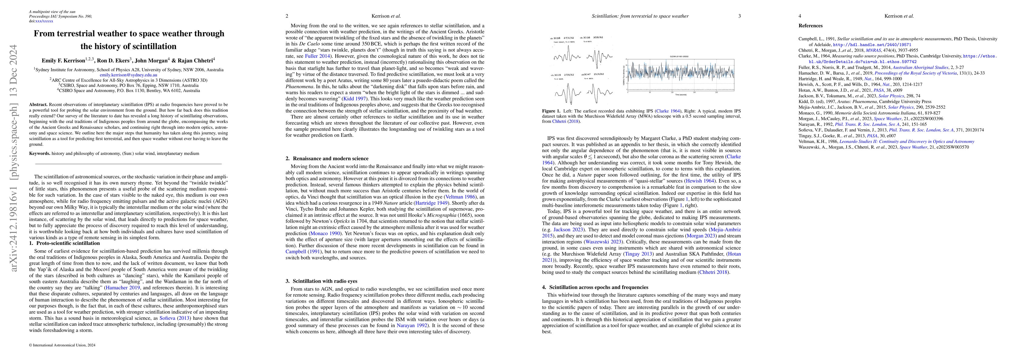 Thumbnail for From terrestrial weather to space weather through the history of
  scintillation