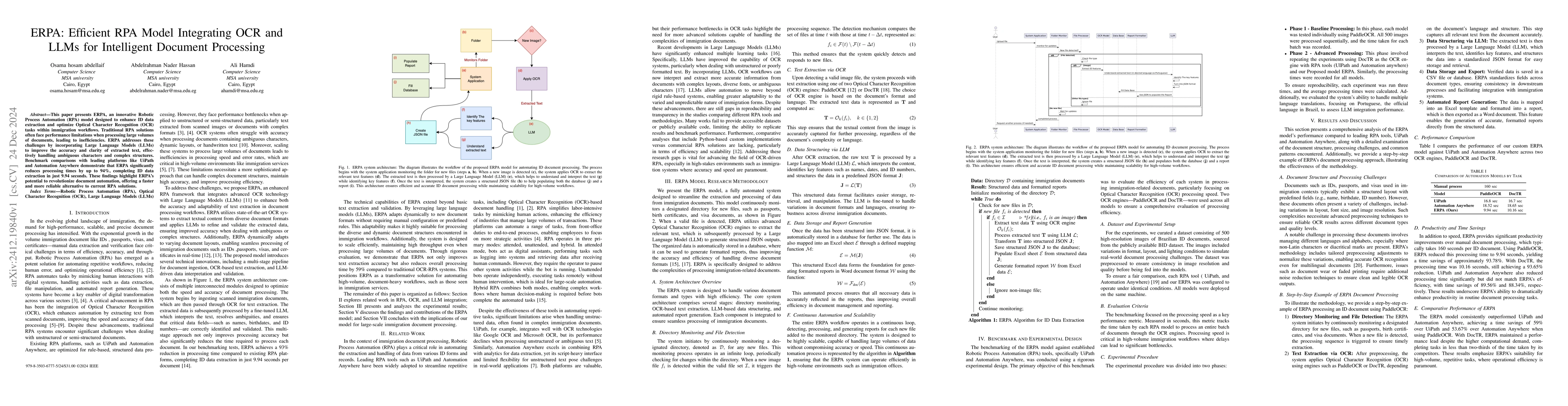 Thumbnail for ERPA: Efficient RPA Model Integrating OCR and LLMs for Intelligent
  Document Processing