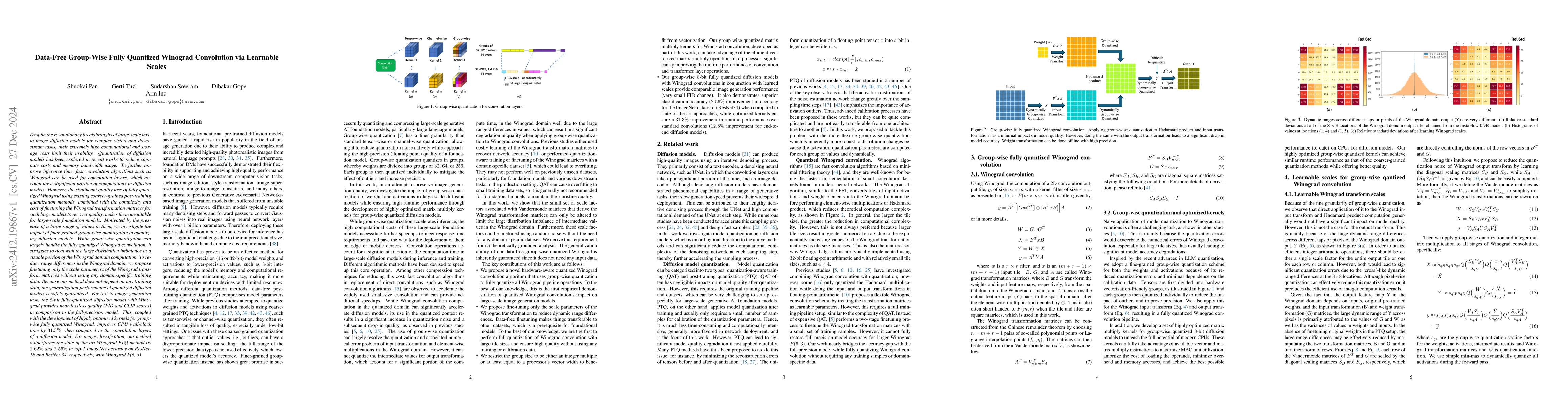 Thumbnail for Data-Free Group-Wise Fully Quantized Winograd Convolution via Learnable
  Scales