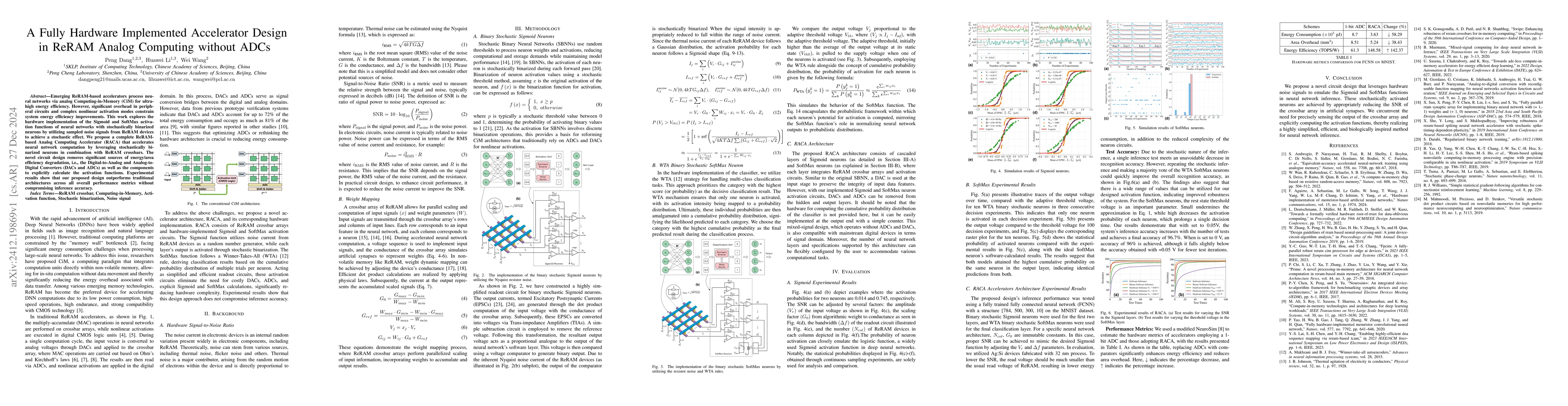Thumbnail for A Fully Hardware Implemented Accelerator Design in ReRAM Analog
  Computing without ADCs