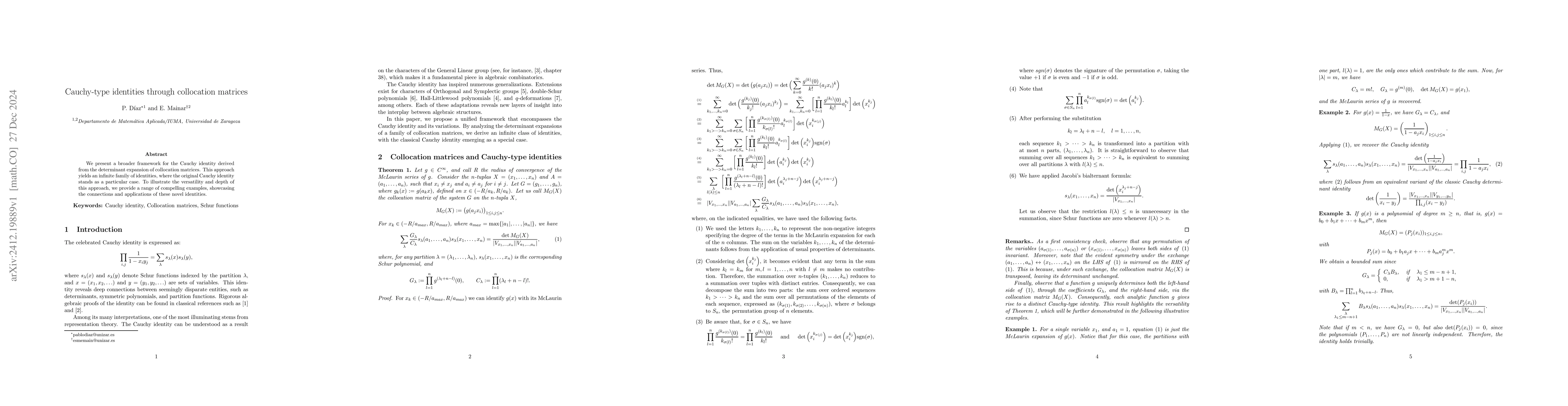 Thumbnail for Cauchy-type identities through collocation matrices