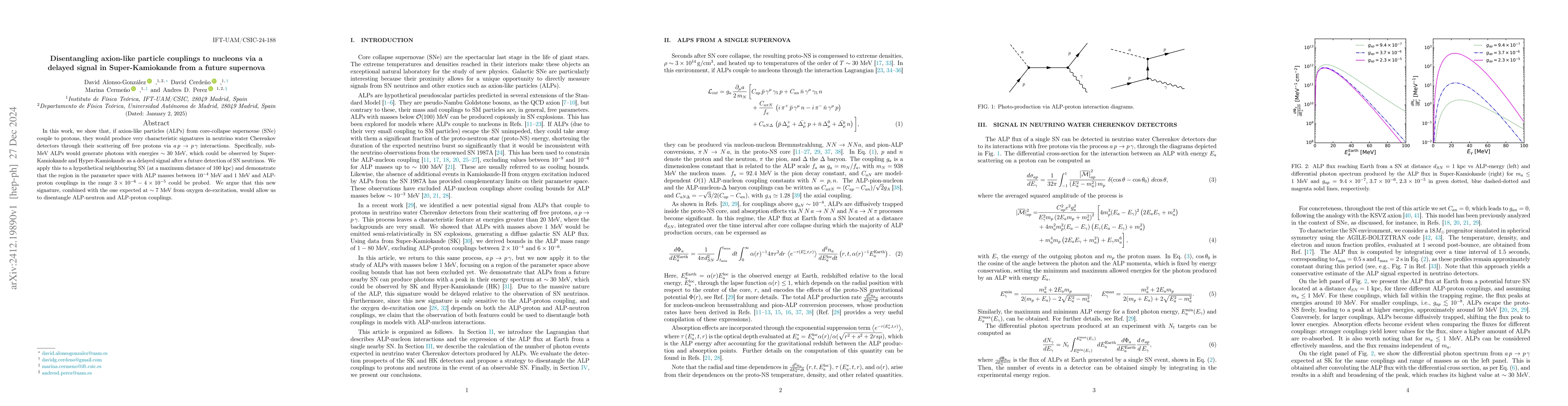 Thumbnail for Disentangling axion-like particle couplings to nucleons via a delayed
  signal in Super-Kamiokande from a future supernova