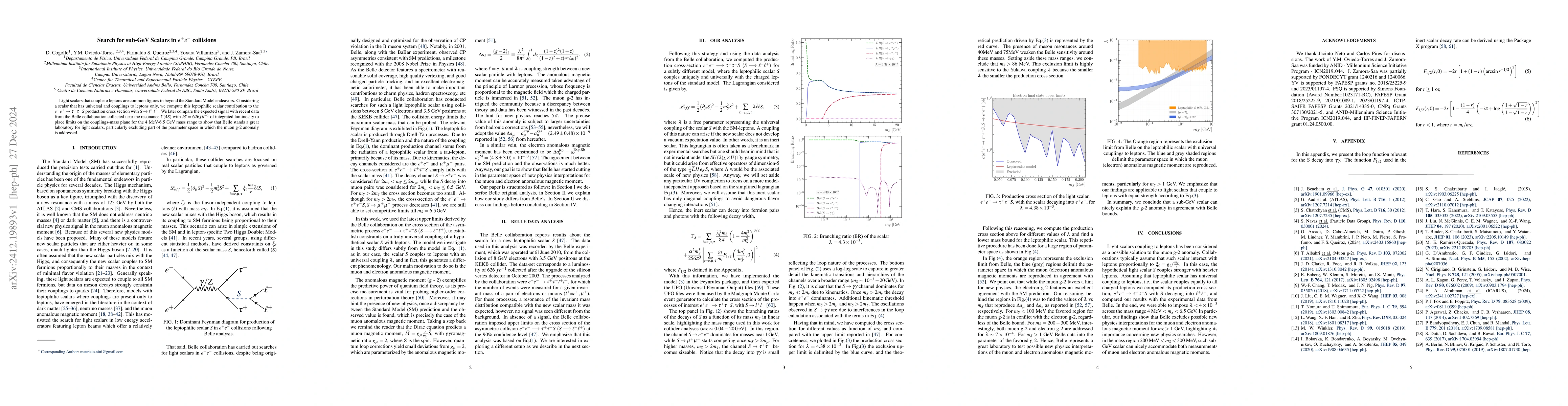 Thumbnail for Search for sub-GeV Scalars in $e^+e^-$ collisions