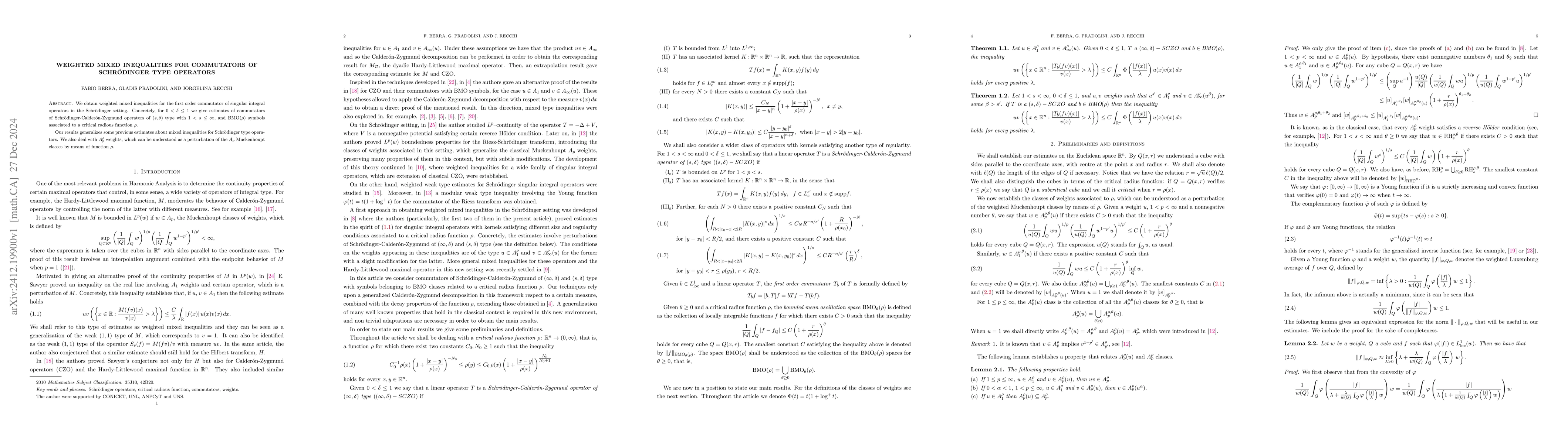 Thumbnail for Weighted mixed inequalities for commutators of Schrödinger type
  operators