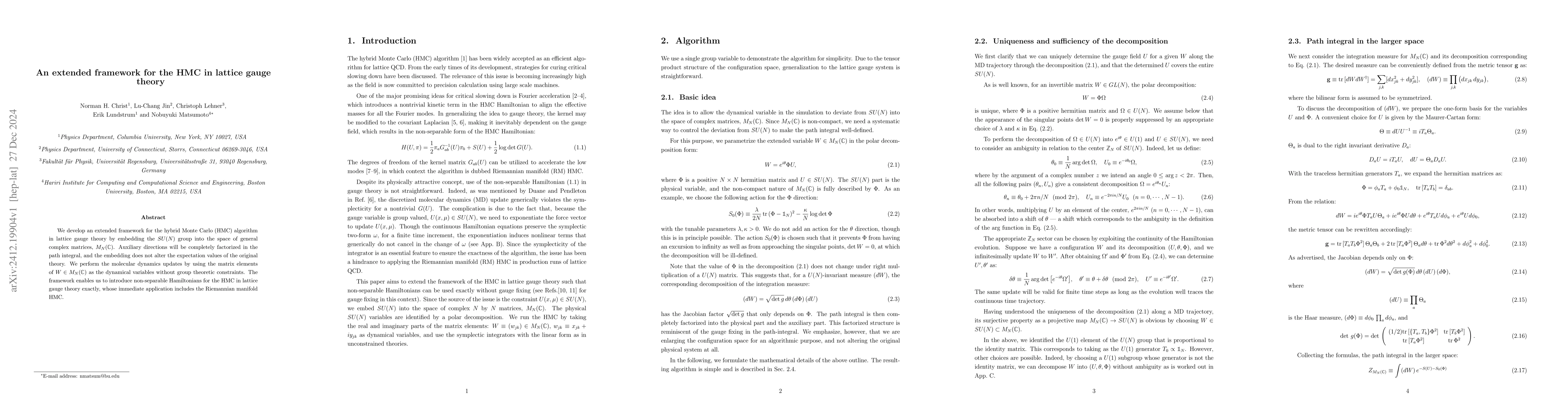Thumbnail for An extended framework for the HMC in lattice gauge theory