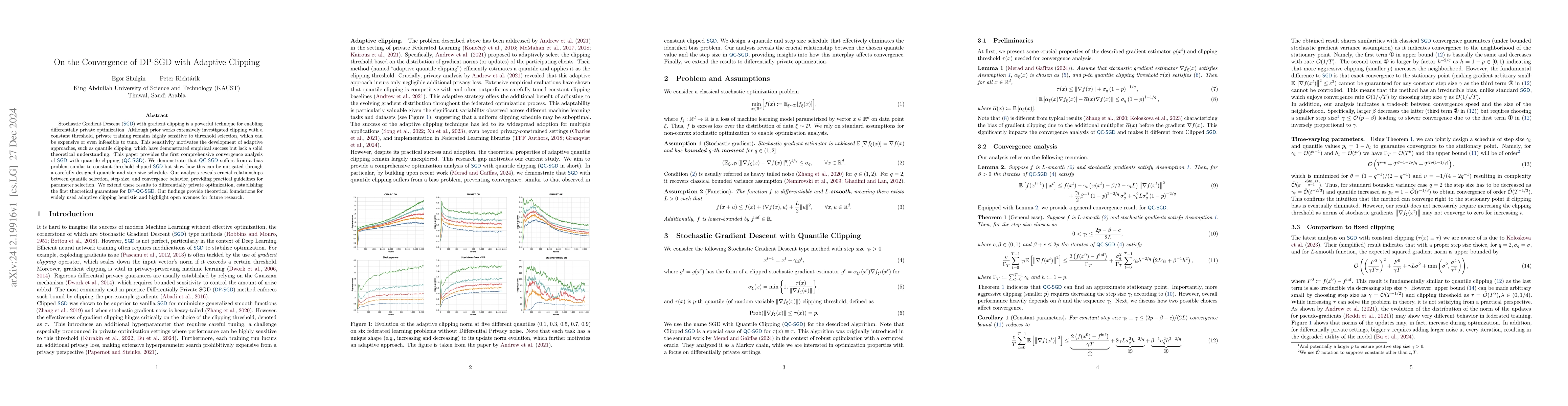 Thumbnail for On the Convergence of DP-SGD with Adaptive Clipping