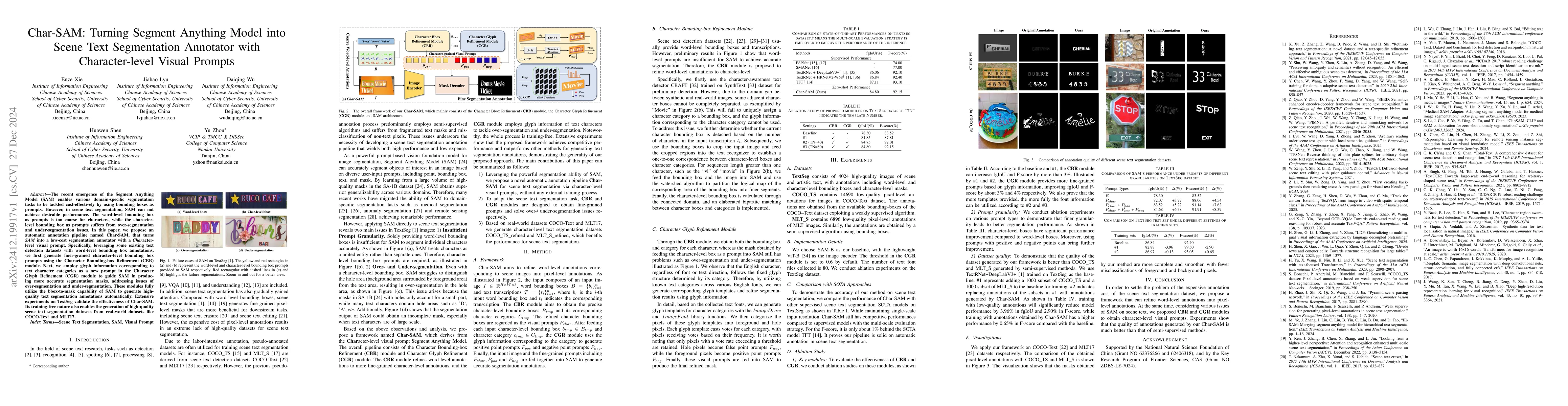Thumbnail for Char-SAM: Turning Segment Anything Model into Scene Text Segmentation
  Annotator with Character-level Visual Prompts