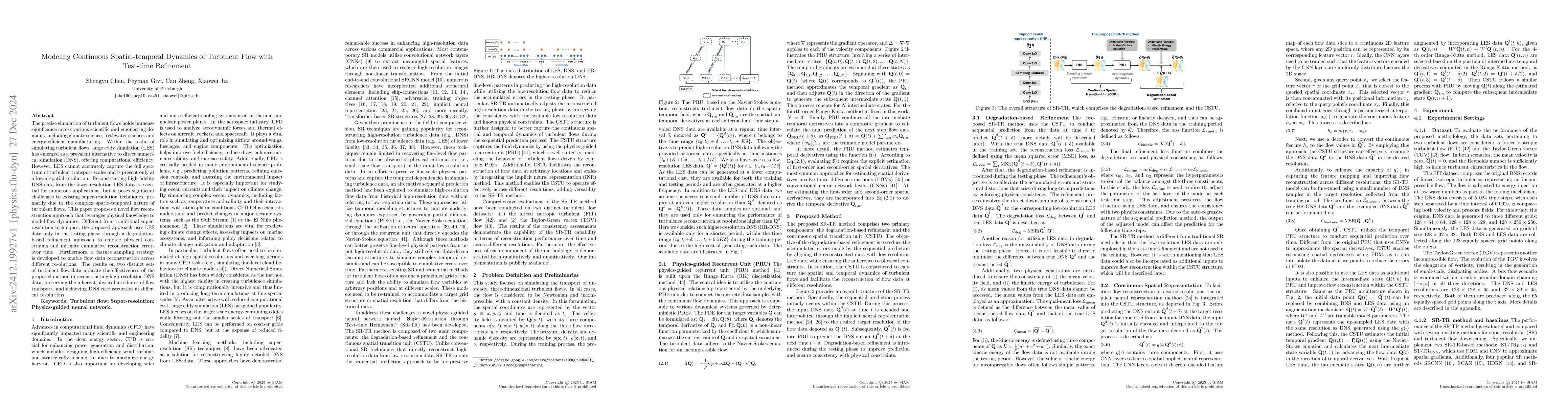 Thumbnail for Modeling Continuous Spatial-temporal Dynamics of Turbulent Flow with
  Test-time Refinement