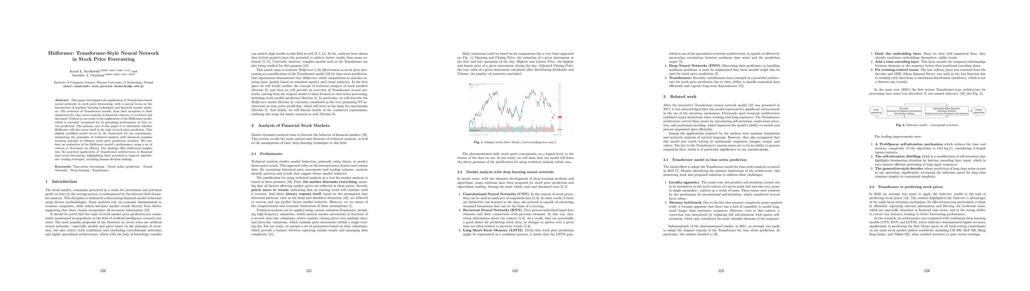 Thumbnail for Hidformer: Transformer-Style Neural Network in Stock Price Forecasting