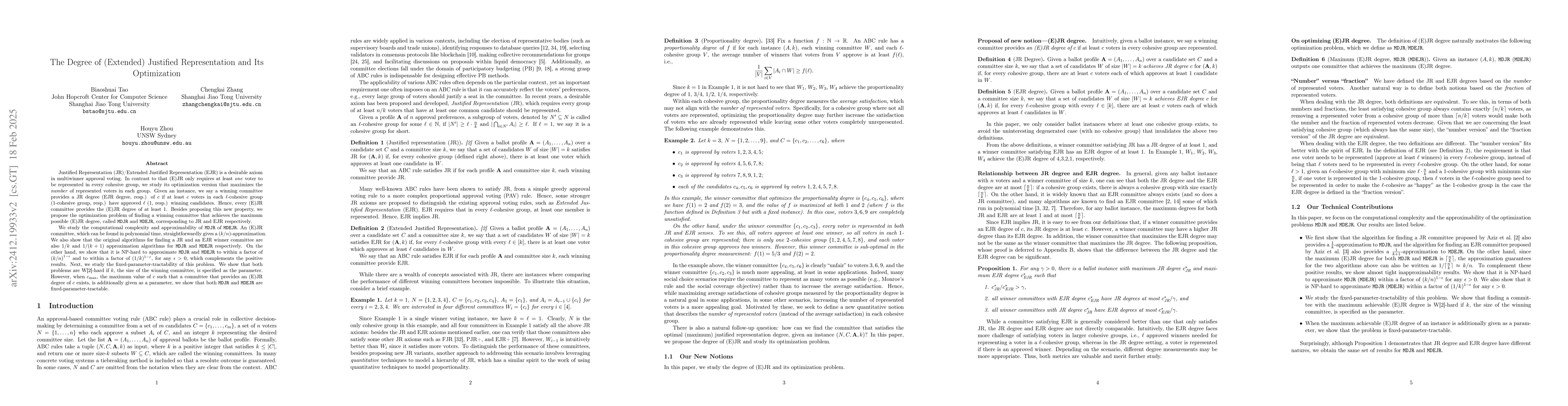 Thumbnail for The Degree of (Extended) Justified Representation and Its Optimization