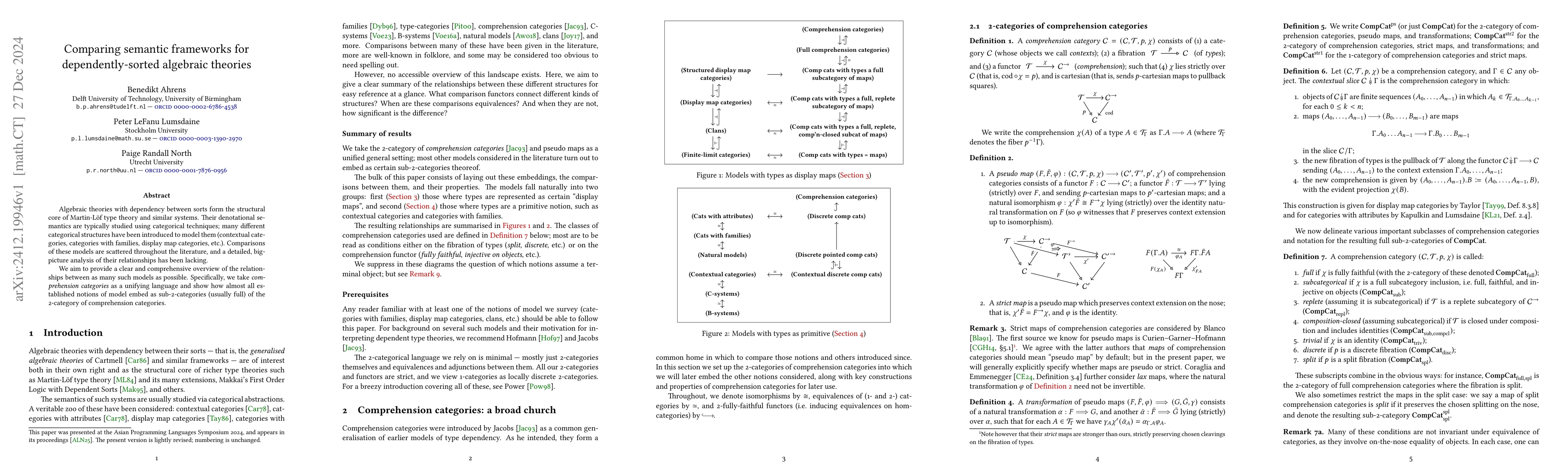 Thumbnail for Comparing semantic frameworks for dependently-sorted algebraic theories
