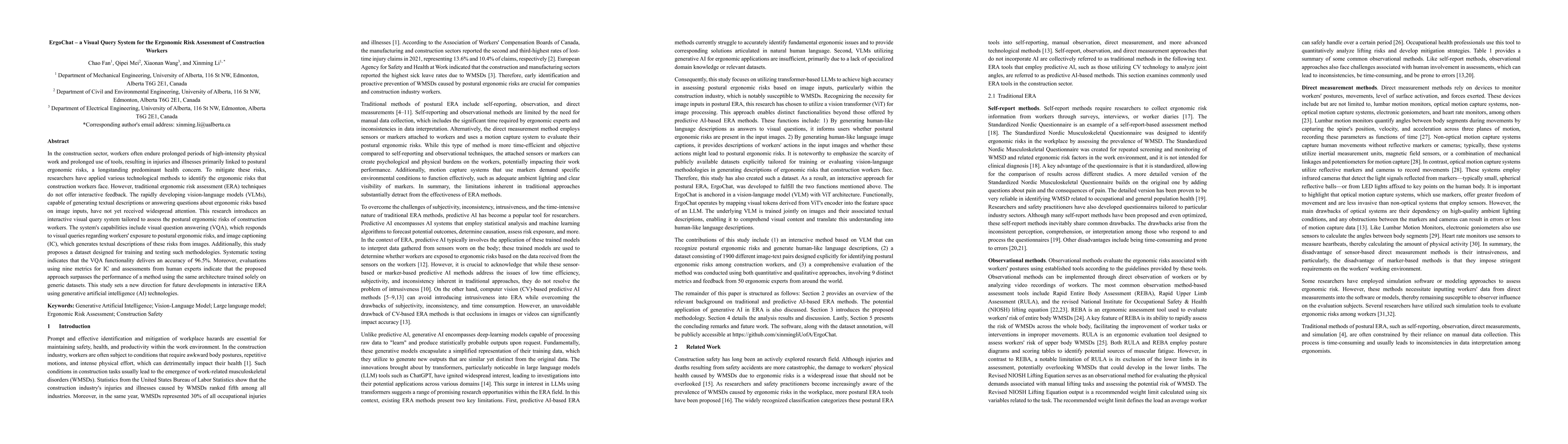 Thumbnail for ErgoChat: a Visual Query System for the Ergonomic Risk Assessment of
  Construction Workers