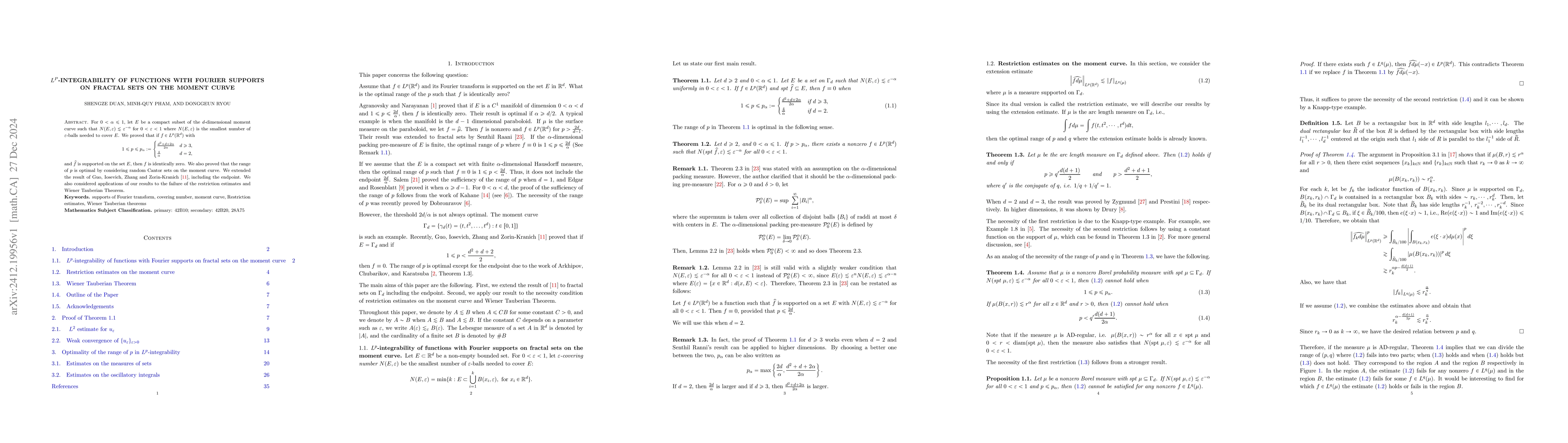 Thumbnail for $L^{p}$-integrability of functions with Fourier supports on fractal sets
  on the moment curve