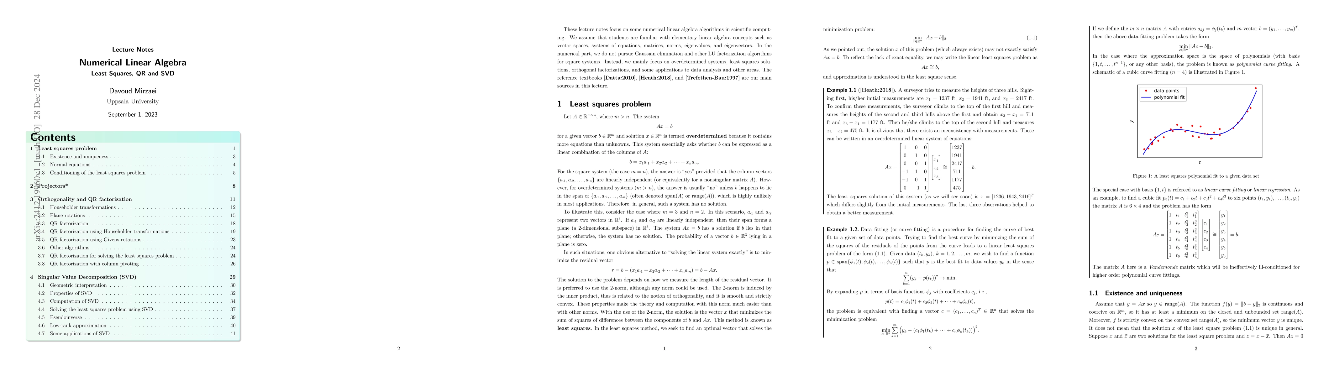 Thumbnail for Numerical Linear Algebra: Least Squares, QR and SVD