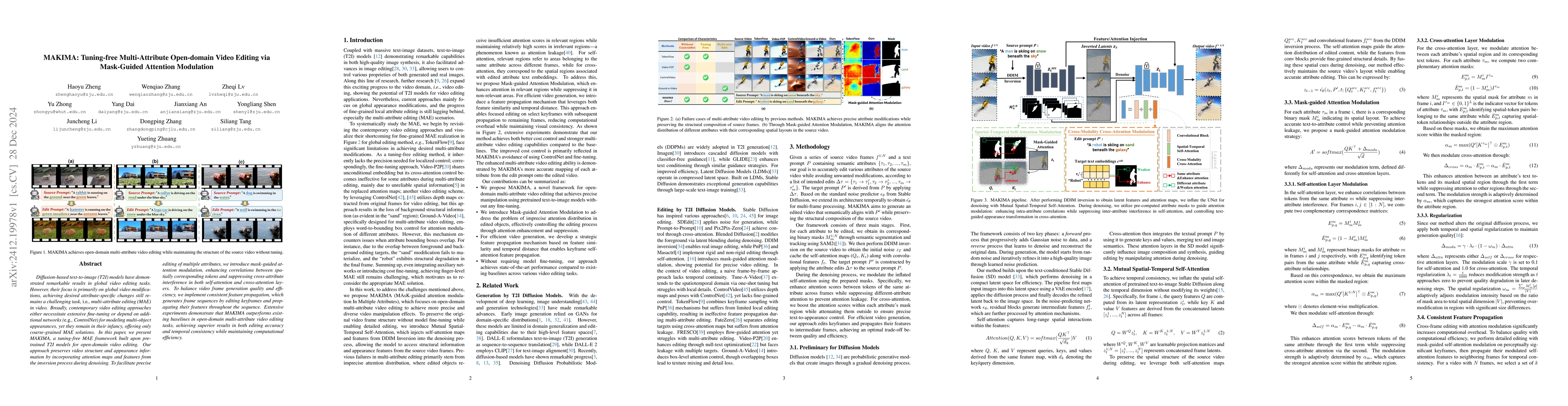 Thumbnail for MAKIMA: Tuning-free Multi-Attribute Open-domain Video Editing via
  Mask-Guided Attention Modulation
