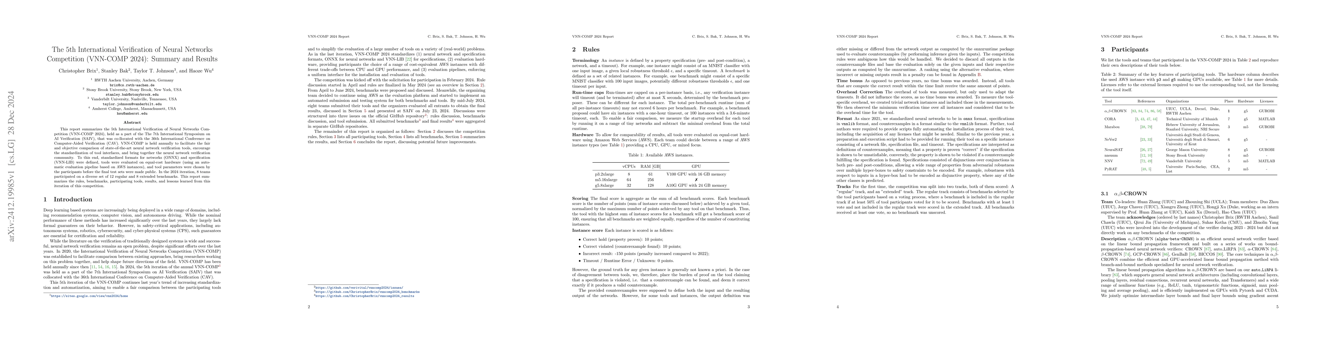 Thumbnail for The Fifth International Verification of Neural Networks Competition
  (VNN-COMP 2024): Summary and Results