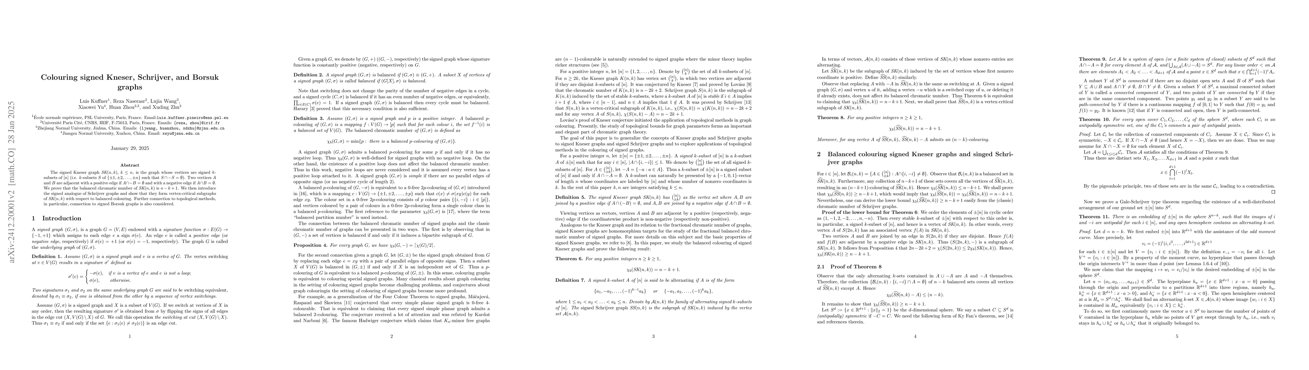 Thumbnail for Colouring signed Kneser, Schrijver, and Borsuk graphs