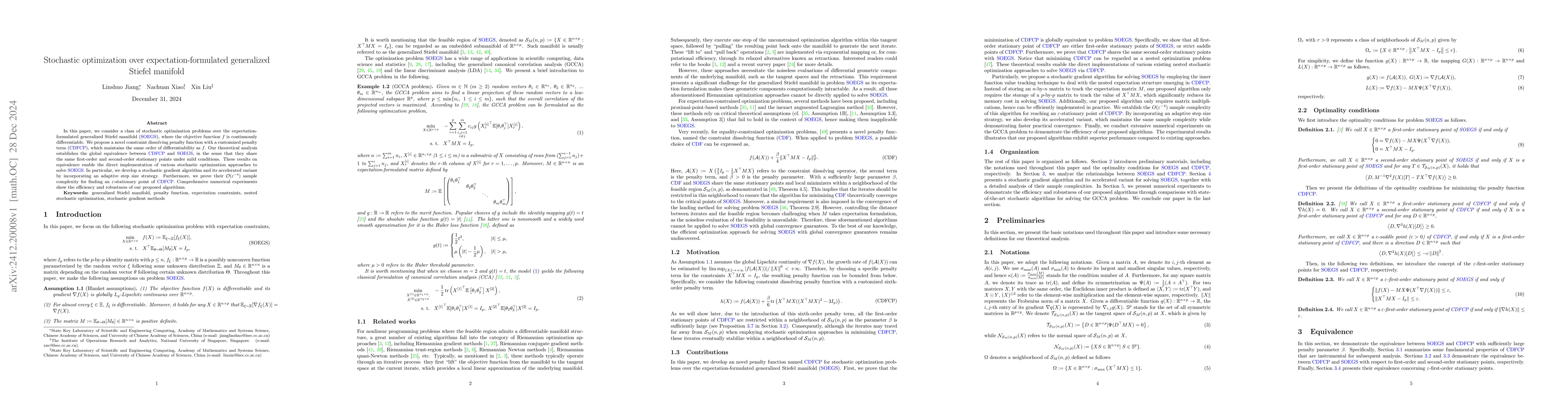 Thumbnail for Stochastic optimization over expectation-formulated generalized Stiefel
  manifold