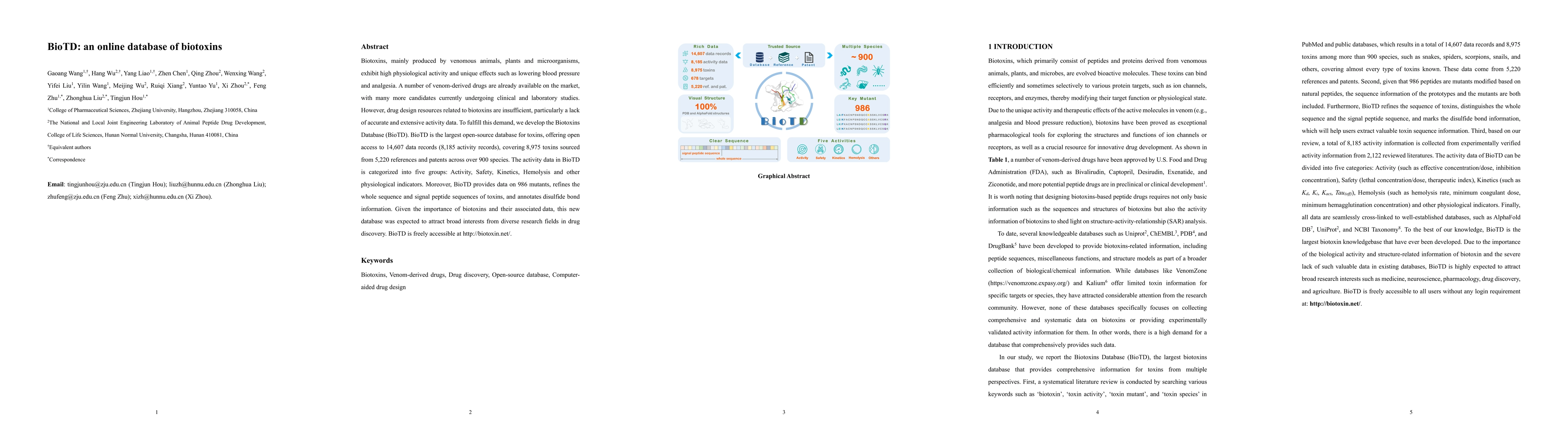 Thumbnail for BioTD: an online database of biotoxins