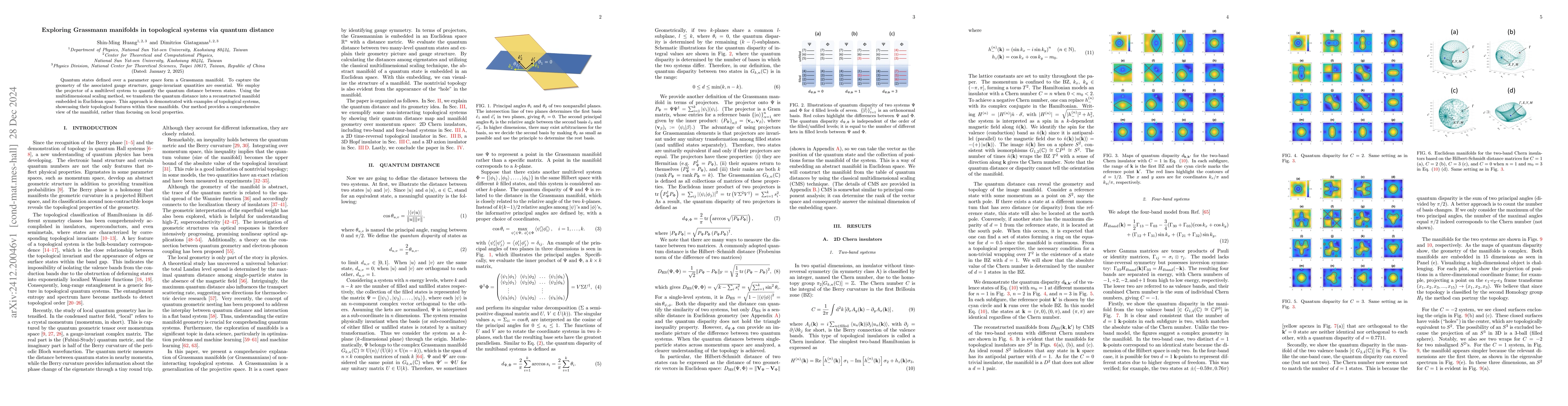 Thumbnail for Exploring Grassmann manifolds in topological systems via quantum
  distance
