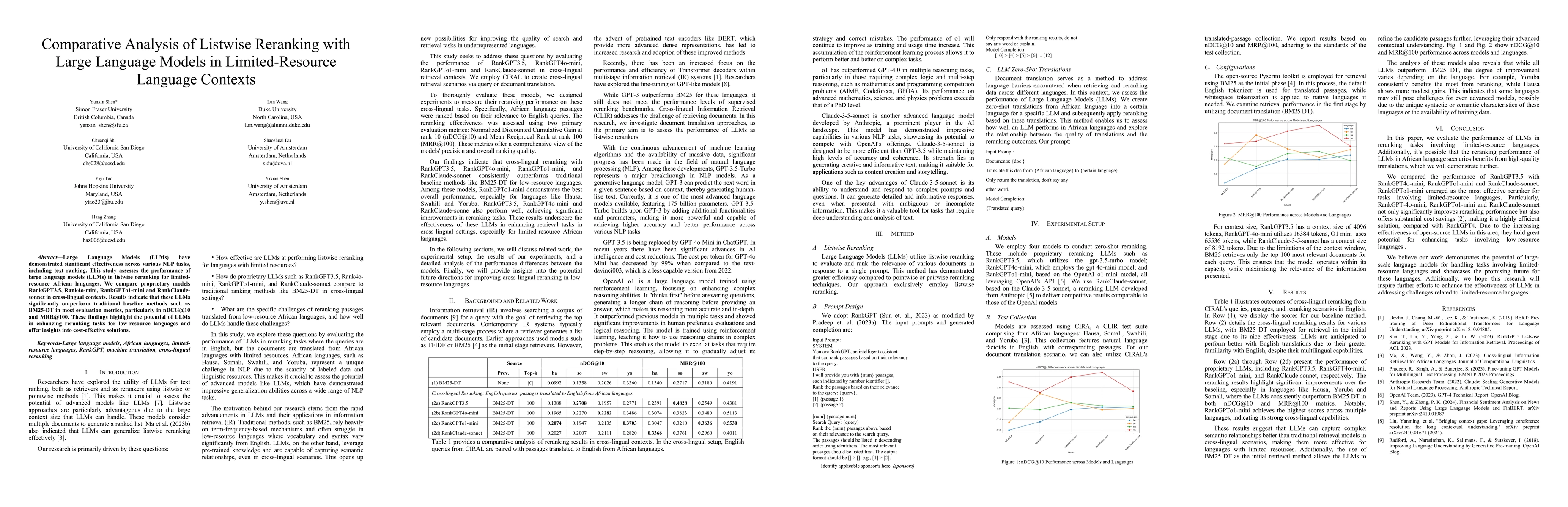 Thumbnail for Comparative Analysis of Listwise Reranking with Large Language Models in
  Limited-Resource Language Contexts