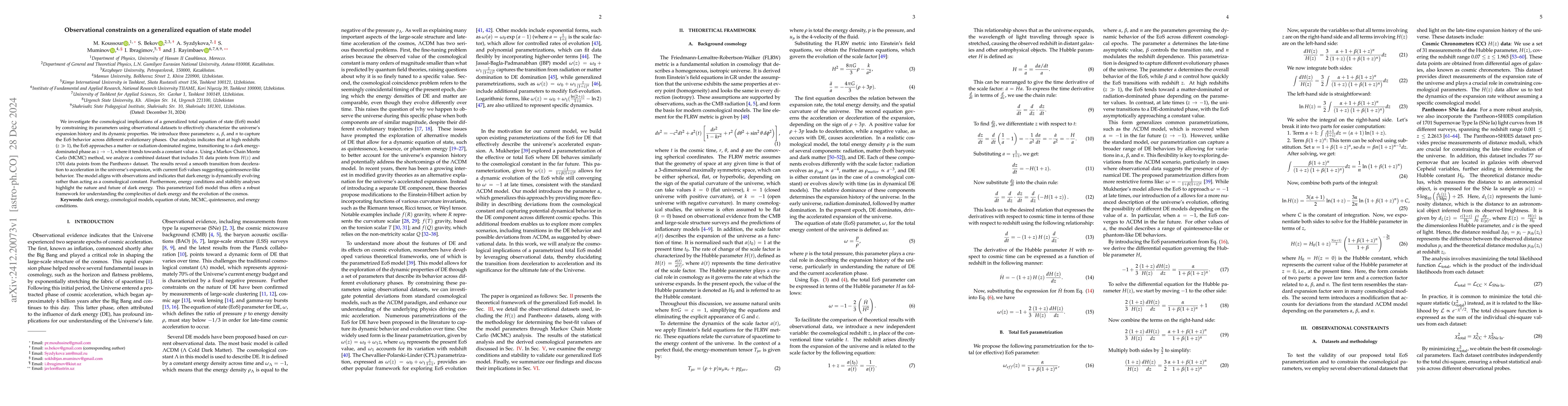 Thumbnail for Observational constraints on a generalized equation of state model